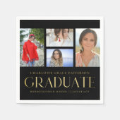 シンプル写数々の画卒業パーティー スタンダードカクテルナプキン (正面)