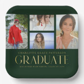 シンプル写数々の画卒業パーティー ペーパープレート (正面)