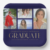 シンプル写数々の画卒業パーティー ペーパープレート (正面)