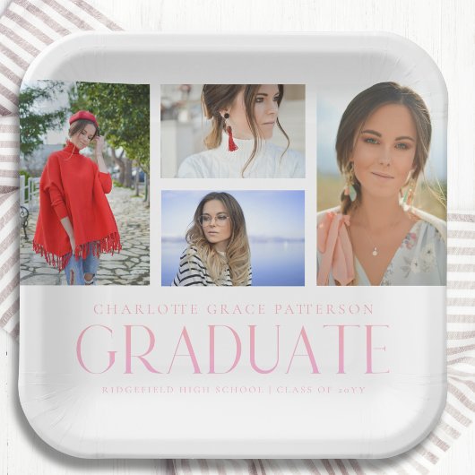 シンプル写数々の画卒業パーティー ペーパープレート