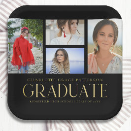 シンプル写数々の画卒業パーティー ペーパープレート