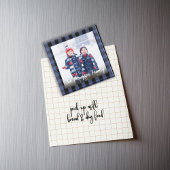 シンプル写真かわいい書道バッファローチェック マグネット