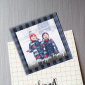 シンプル写真かわいい書道バッファローチェック マグネット