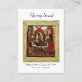 シンプル写真とアイコン追悼式祈りの言葉カード プレイスカード (正面)