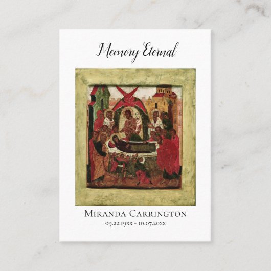 シンプル写真とアイコン追悼式祈りの言葉カード プレイスカード (正面)