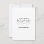 シンプル写真とカスタムメッセージの卒業 サンキューカード (裏面)