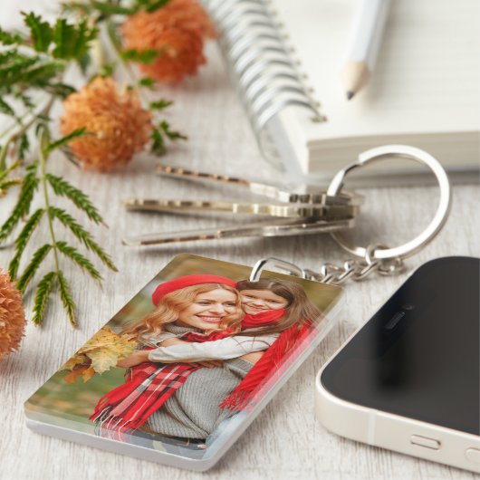 シンプル写真と文字メッセージの母の日 キーホルダー (正面右)