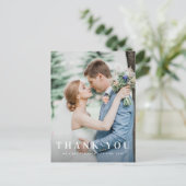 シンプル写真と文字結婚のユー感謝していス ポストカード (スタンド正面)