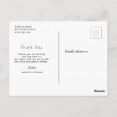 シンプル写真と文字結婚のユー感謝していス ポストカード (裏面)