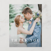 シンプル写真と文字結婚のユー感謝していス ポストカード (正面)