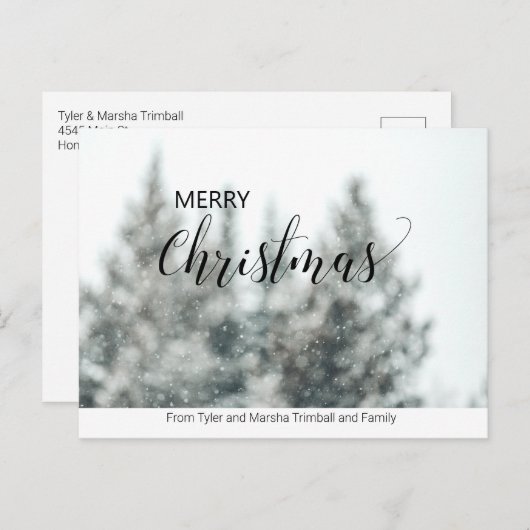 シンプル写真なしパーソナライズされたクリスマス ポストカード (正面/裏面)