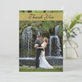 シンプル写真のカー結婚ド サンキューカード (スタンド正面)