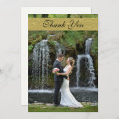 シンプル写真のカー結婚ド サンキューカード (正面/裏面)