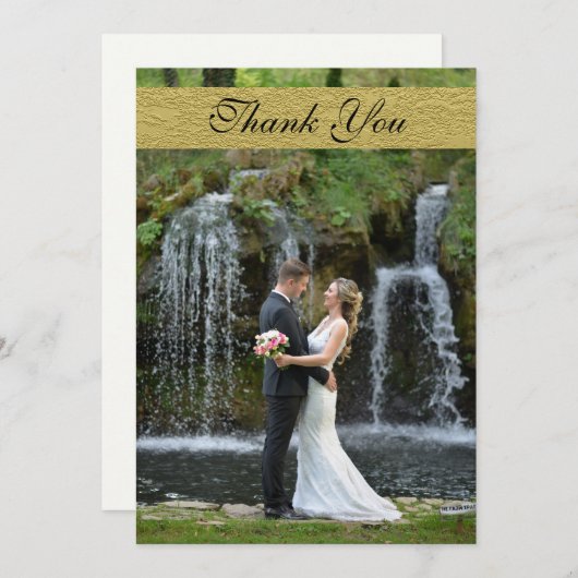 シンプル写真のカー結婚ド サンキューカード (正面/裏面)