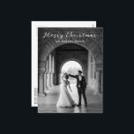 シンプル写真のクエレガントラス シーズンポストカード<br><div class="desc">写真モダン上のスクリプシンプルトに「Merry Christmas」と付いたデザインを使用したクリスマスエレガントハガキお気に入りの。</div>
