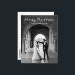シンプル写真のクエレガントラス シーズンポストカード<br><div class="desc">写真モダン上のスクリプシンプルトに「Merry Christmas」と付いたデザインを使用したクリスマスエレガントハガキお気に入りの。</div>
