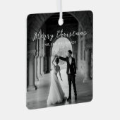 シンプル写真のクエレガントラス メタルオーナメント (正面右)