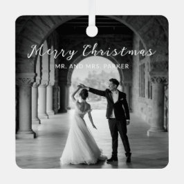 シンプル写真のクエレガントラス メタルオーナメント