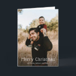 シンプル写真のクモダンラス シーズンカード<br><div class="desc">写真モダン上のおもしろいセリフのフォントにシンプル「Merry Christmas」とデザインを搭載したクリスマスカーお気に入りのド。</div>