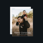 シンプル写真のクモダンラス シーズンポストカード<br><div class="desc">写真モダン上のおもしろいシンプルセリフのフォントに「Merry Christmas」と付いたデザインを搭載したクリスマスのハガキお気に入りの。</div>