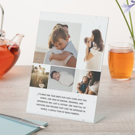 シンプル写真のコラージュとカスタムメッセージ 台座サイン (インサイチュ)