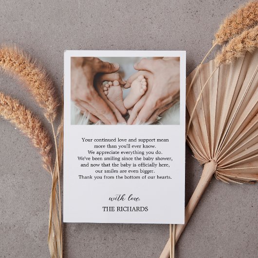 シンプル写真のコラージュ生まれたばかりの誕生のお知らせ サンキューカード