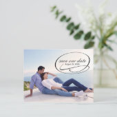 シンプル写真のスワッシュ – ポストカードの日付を保存 案内ポストカード (スタンド正面)