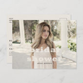 シンプル写真のブライダルシャワー招待 ポストカード (正面/裏面)