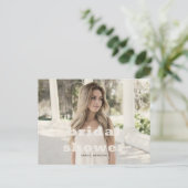 シンプル写真のブライダルシャワー招待 ポストカード (スタンド正面)