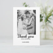 シンプル写真のミニマルエレガモダンント結婚式 サンキューカード (スタンド正面)