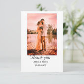 シンプル写真のミニマルエレガモダンント結婚式 サンキューカード (スタンド正面)