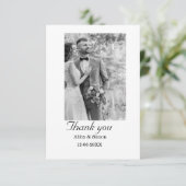 シンプル写真のミニマルエレガモダンント結婚式 サンキューカード (スタンド正面)
