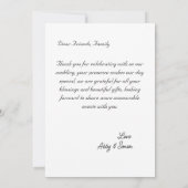 シンプル写真のミニマルエレガモダンント結婚式 サンキューカード (裏面)