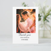 シンプル写真のミニマルエレガモダンント結婚式 サンキューカード (スタンド正面)