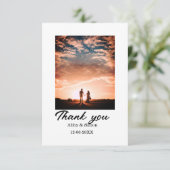 シンプル写真のミニマルエレガモダンント結婚式 サンキューカード (スタンド正面)
