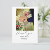 シンプル写真のミニマルエレガモダンント結婚式 サンキューカード (スタンド正面)