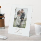 シンプル写真の名結婚前にようこそ 台座サイン (インサイチュ)