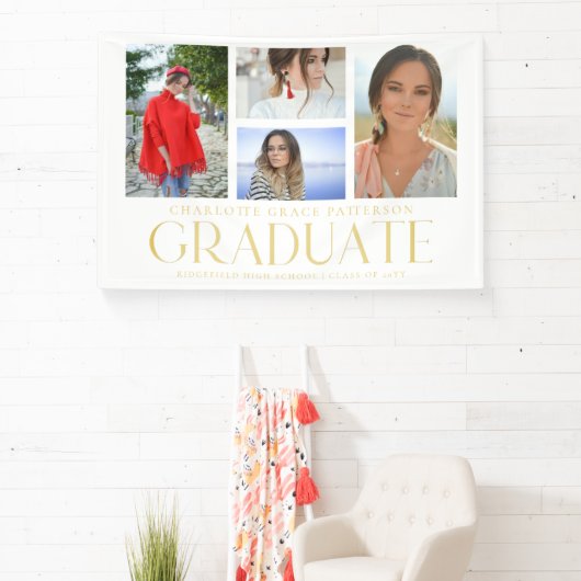 シンプル写真の数々の卒業発表 横断幕 (インサイチュ)