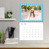 シンプル写真の数か月カラフルお洒落ストライプ数 カレンダー