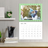 シンプル写真の数か月カラフルお洒落ストライプ数 カレンダー