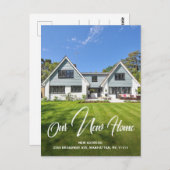 シンプル写真の新しいアドレスの移動告知 ポストカード (正面/裏面)