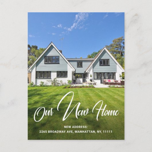 シンプル写真の新しいアドレスの移動告知 ポストカード (正面)