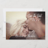 シンプル写真の日付の保存QRコード招待状 招待状 (正面)