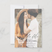 シンプル写真の日付を保存する写真結婚 セーブザデート (正面)