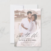 シンプル写真の日付を保存する写真結婚 セーブザデート (正面)