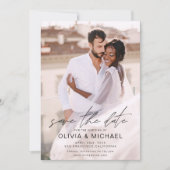 シンプル写真の日付を保存する写真結婚 セーブザデート (正面)