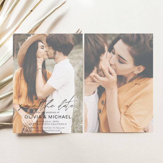 シンプル写真の日付を保存する写真結婚 セーブザデート