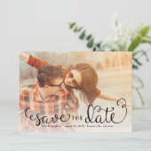 シンプル写真の日付を保存する手書き文字 セーブザデート (スタンド正面)