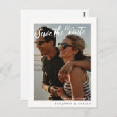 シンプル写真の日付を保存結婚する ポストカード (正面/裏面)