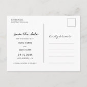 シンプル写真の日付を保存 案内ポストカード (裏面)